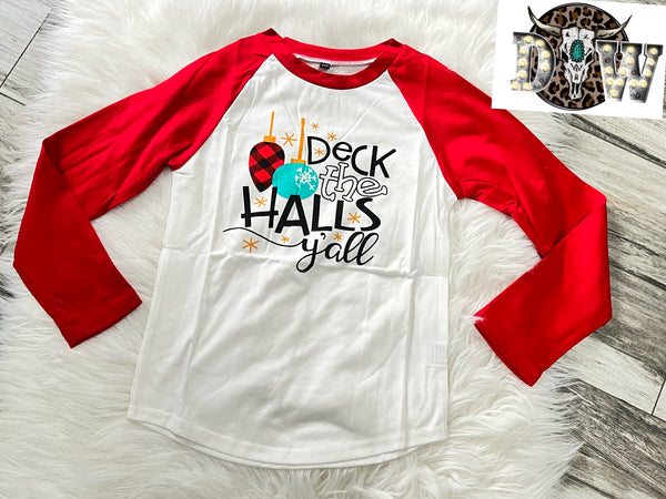 Deck The Halls Raglan - Double Take Western Boutique